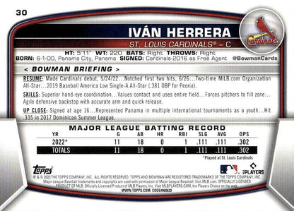2023 Bowman Ivan Herrera RC #30 St. Louis Cardinals