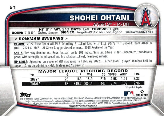 2023 Bowman Shohei Ohtani #51 Angels