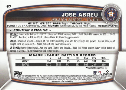 2023 Bowman JosÃ© Abreu #67 Houston Astros