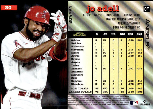 2022 Bowman Heritage Jo Adell #30 Los Angeles Angels