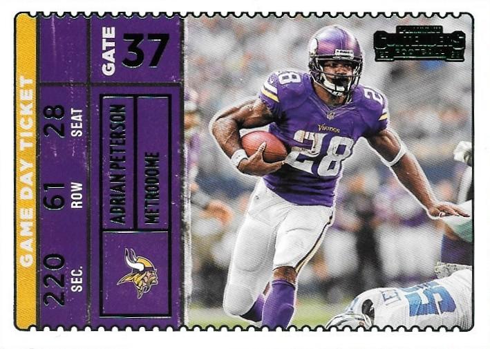 2022 Panini Contenders Game Day Ticket Emerald Adrian Peterson  GDT-ADP Minnesota Vikings