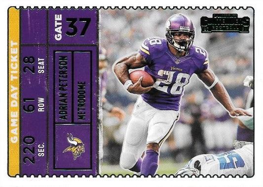 2022 Panini Contenders Game Day Ticket Emerald Adrian Peterson  GDT-ADP Minnesota Vikings