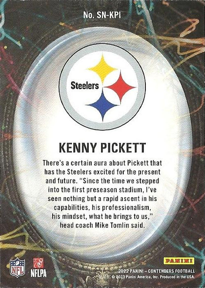 2022 Panini Contenders Supernatural Emerald Kenny Pickett # 1 Pittsburgh Steelers