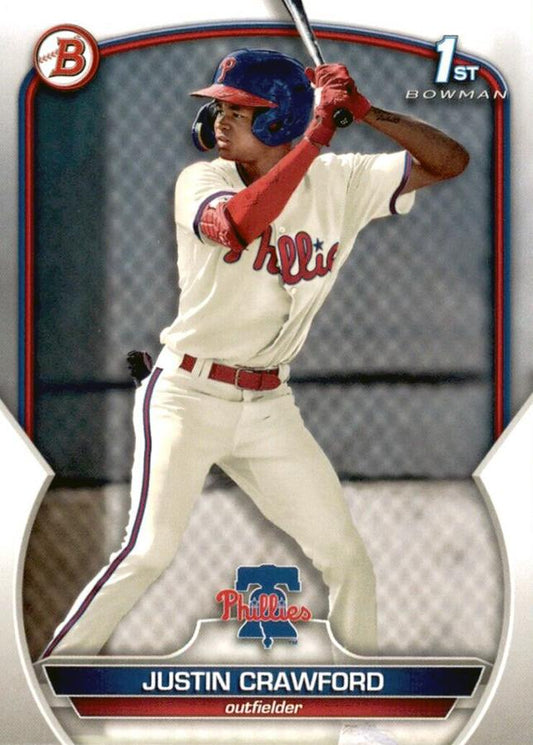 2023 Bowman Prospects 1st Bowman Justin Crawford FBC BP-3 Philadelphia Phillies