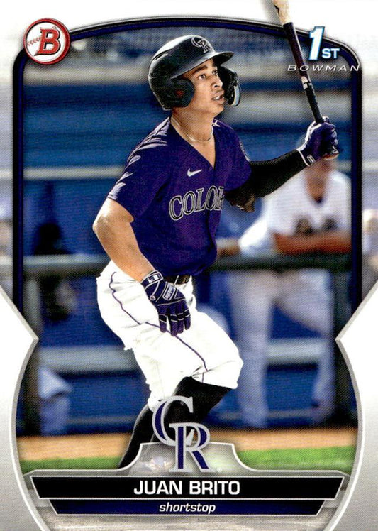 2023 Bowman Prospects 1st Bowman Juan Brito FBC BP-77 Colorado Rockies