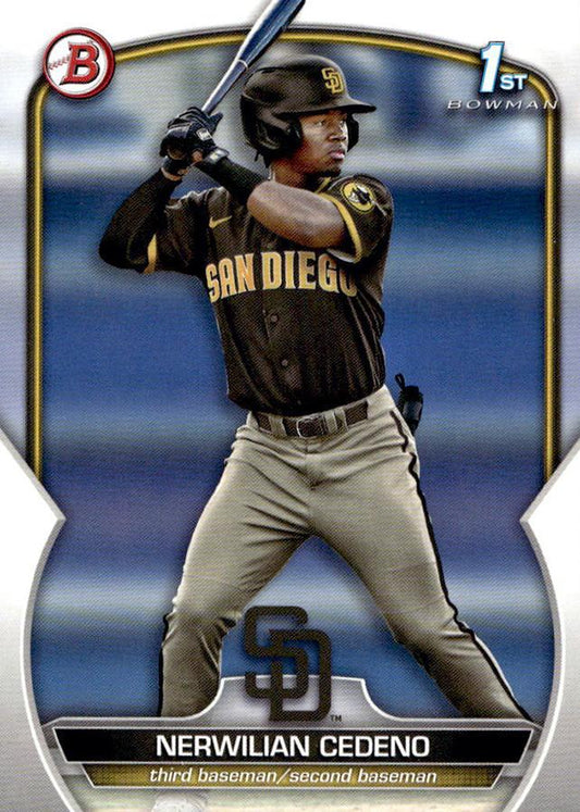 2023 Bowman Prospects 1st Bowman Nerwilian Cedeno FBC BP-81 San Diego Padres