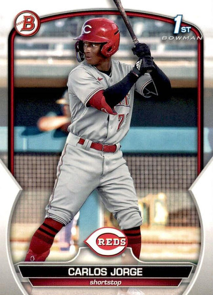 2023 Bowman Prospects 1st Bowman Carlos Jorge FBC BP-120 Cincinnati Reds