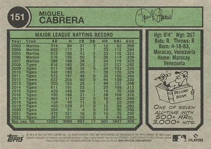 2023 Topps Heritage Miguel Cabrera #151 Detroit Tigers