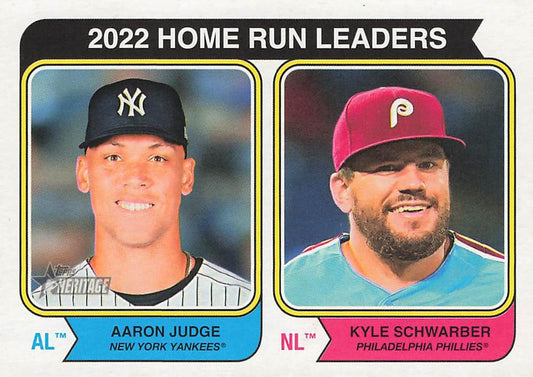 2023 Topps Heritage Kyle Schwarber / Aaron Judge #202 Philadelphia Phillies