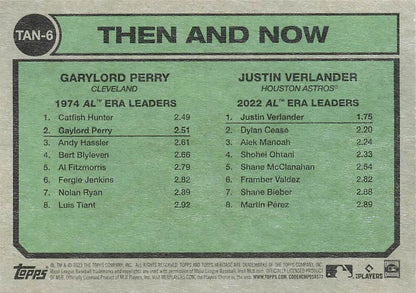 2023 Topps Heritage Then and Now Garylord Perry / Justin Verlander  TAN-6 Houston Astros
