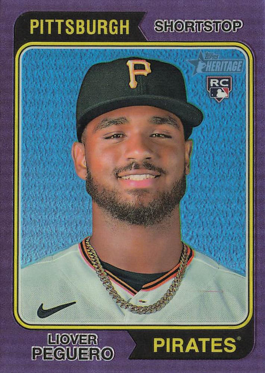 2023 Topps Heritage Chrome Liover Peguero  #363 Pittsburgh Pirates