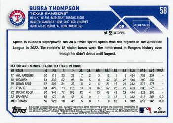 2023 Topps Chrome Bubba Thompson RC #58 Texas Rangers