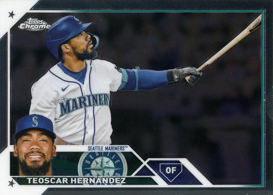 2023 Topps Chrome Teoscar HernÃ¡ndez #63 Seattle Mariners