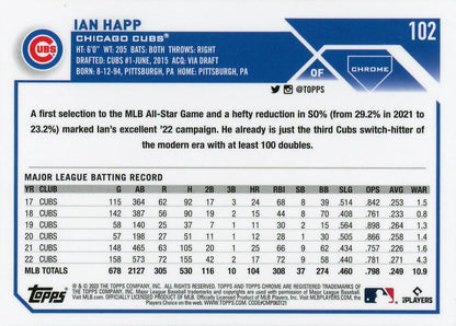 2023 Topps Chrome Ian Happ #102 Chicago Cubs
