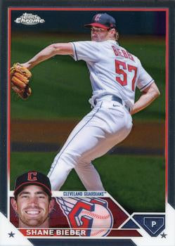 2023 Topps Chrome Shane Bieber #118 Cleveland Guardians