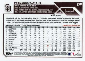 2023 Topps Chrome Fernando Tatis Jr. #129 San Diego Padres