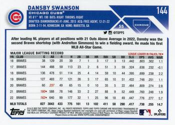 2023 Topps Chrome Dansby Swanson #144 Chicago Cubs