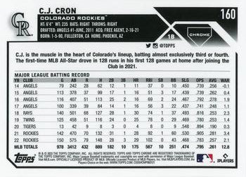 2023 Topps Chrome C.J. Cron #160 Colorado Rockies