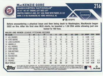 2023 Topps Chrome MacKenzie Gore #216 Washington Nationals
