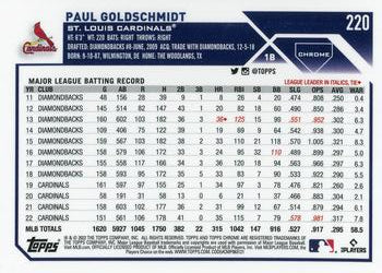 2023 Topps Chrome Paul Goldschmidt #220 St. Louis Cardinals