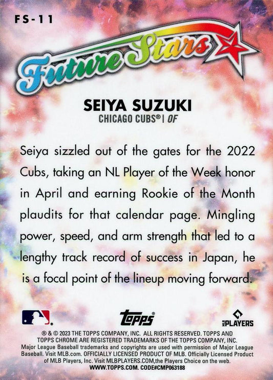 2023 Topps Chrome Future Stars Seiya Suzuki FS-11 Chicago Cubs