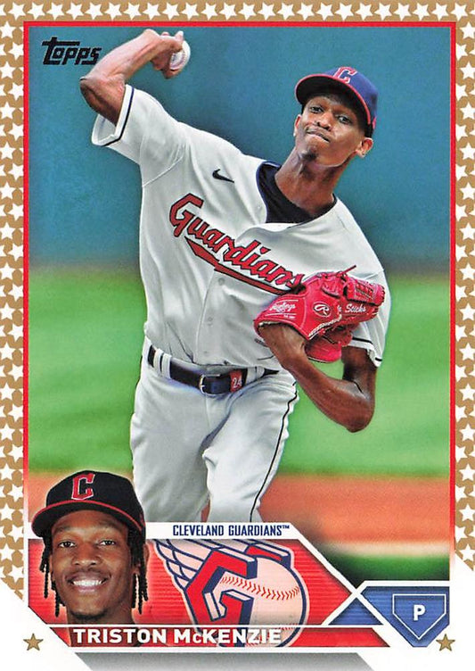 2023 Topps Gold Star Triston McKenzie #65 Cleveland Guardians