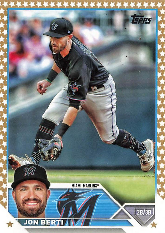 2023 Topps Gold Star Jon Berti #72 Miami Marlins
