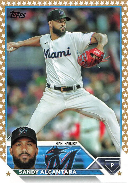 2023 Topps Gold Star Sandy Alcantara #107 Miami Marlins