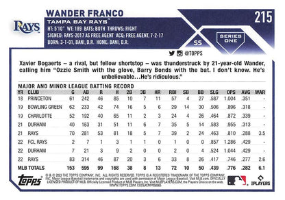 2023 Topps Gold Star Wander Franco Future Stars #215 Tampa Bay Rays