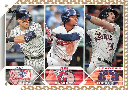 2023 Topps #241 (Aaron Judge / José Ramírez / Kyle Tucker) Gold Star