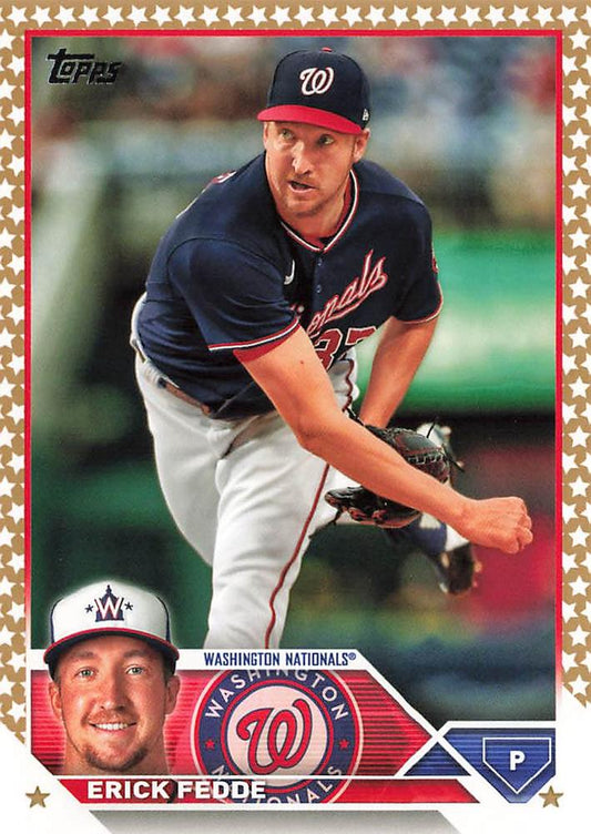 2023 Topps Gold Star Erick Fedde #258 Washington Nationals