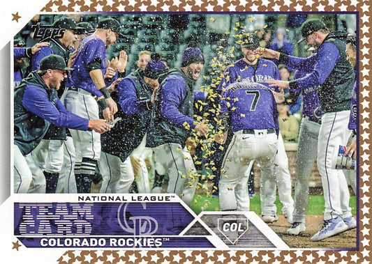 2023 Topps Gold Star Gold Star Colorado Rockies Team Card 445 Colorado Rockies