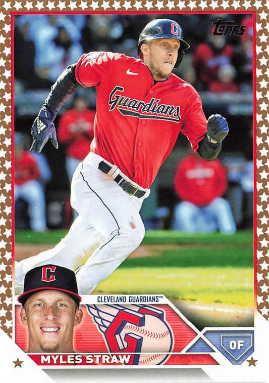 2023 Topps Gold Star Gold Star Myles Straw #474 Cleveland Guardians