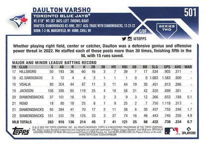 2023 Topps Gold Star Gold Star Daulton Varsho #501 Toronto Blue Jays