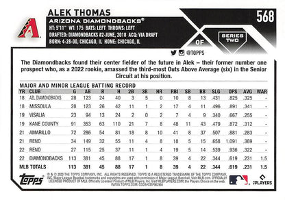 2023 Topps Gold Star Gold Star Alek Thomas - Future Stars #568 Arizona Diamondbacks