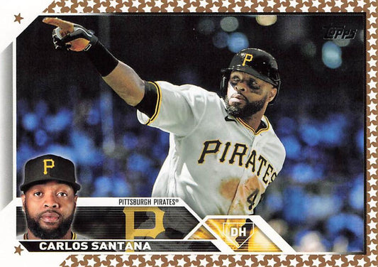 2023 Topps Gold Star Gold Star Carlos Santana #572 Pittsburgh Pirates
