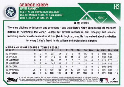 2023 Topps Holiday George Kirby H3 Seattle Mariners