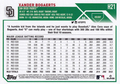 2023 Topps Holiday Xander Bogaerts H21 San Diego Padres