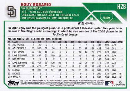 2023 Topps Holiday Eguy RosarioÂ RC RC H28 San Diego Padres