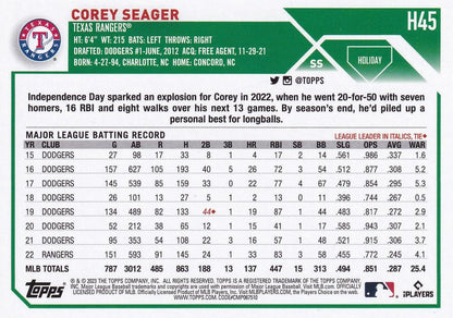 2023 Topps Holiday Corey Seager H45 Texas Rangers