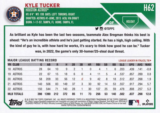2023 Topps Holiday Kyle Tucker H62 Houston Astros