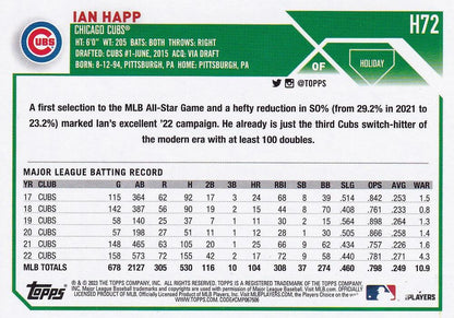 2023 Topps Holiday Ian Happ H72 Chicago Cubs