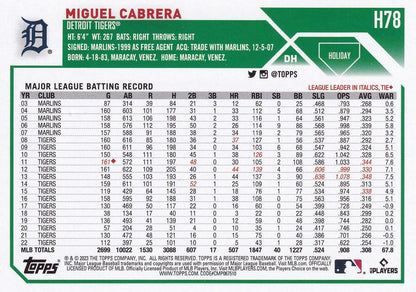 2023 Topps Holiday Miguel Cabrera H78 Detroit Tigers