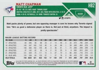 2023 Topps Holiday Matt Chapman  H82 Toronto Blue Jays