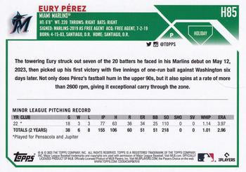 2023 Topps Holiday Eury Perez RC H85 Miami Marlins