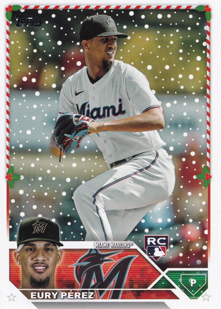 2023 Topps Holiday Eury Perez RC H85 Miami Marlins