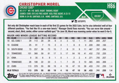 2023 Topps Holiday Christopher Morel RC H86 Chicago Cubs
