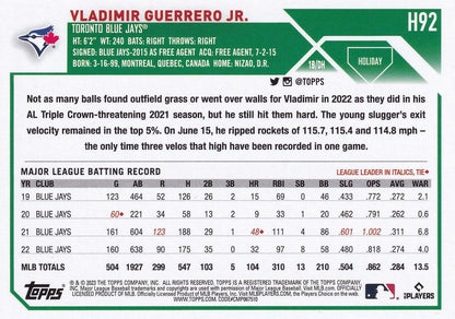 2023 Topps Holiday Vladimir Guerrero Jr.  H92 Toronto Blue Jays