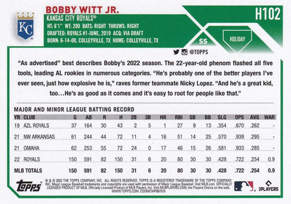 2023 Topps Holiday Bobby Witt Jr. ASR H102 Kansas City Royals