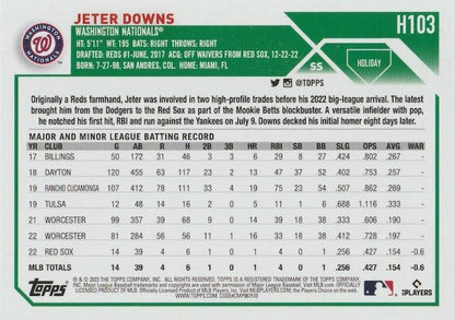 2023 Topps Holiday Jeter Downs RC H103 Washington Nationals